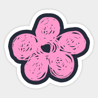 Chalkboard Pink Flower Doodle Sticker